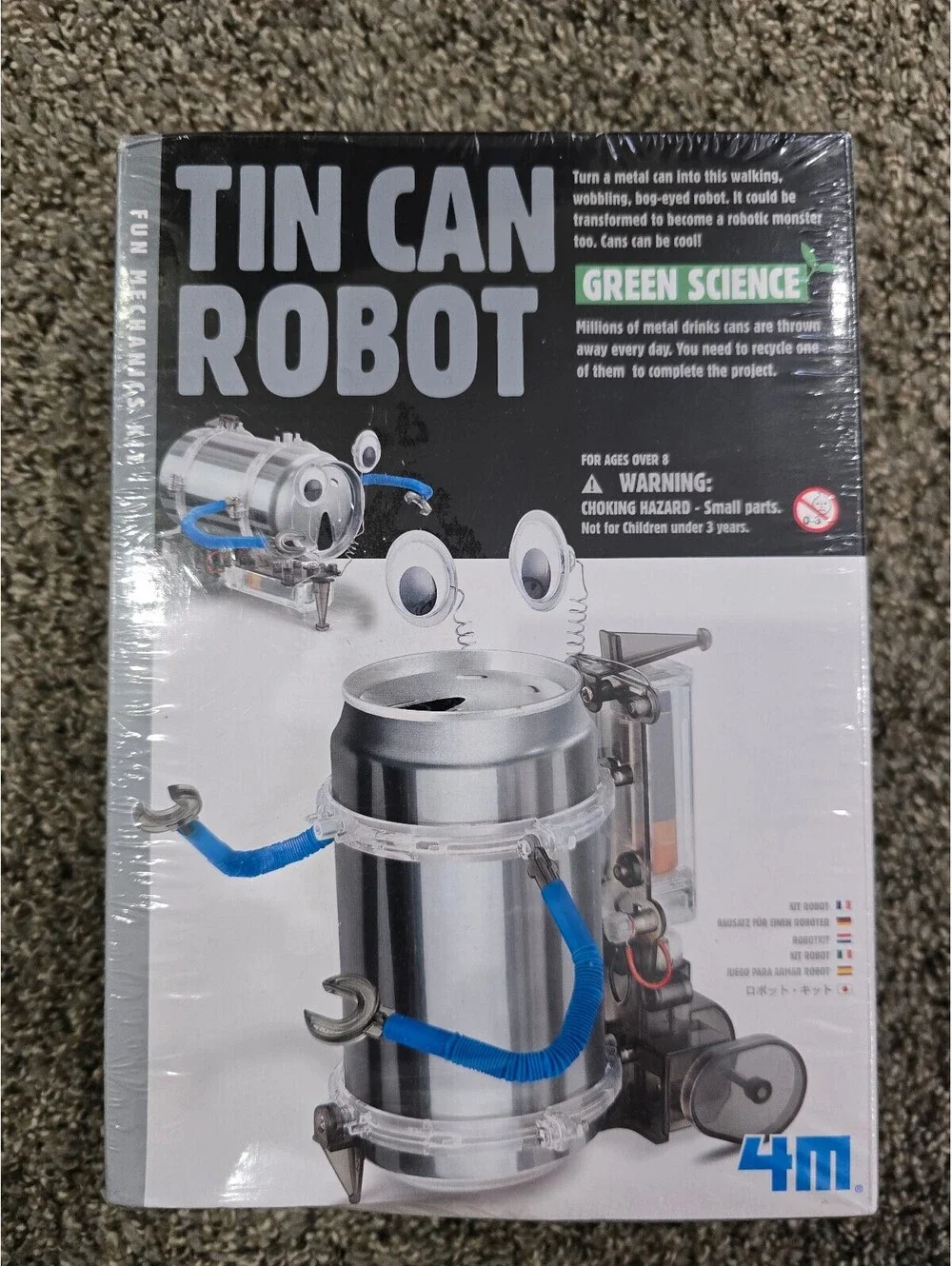 4M Tin Can Robot Fun Mechanics Kit - Green Science Educational Toy